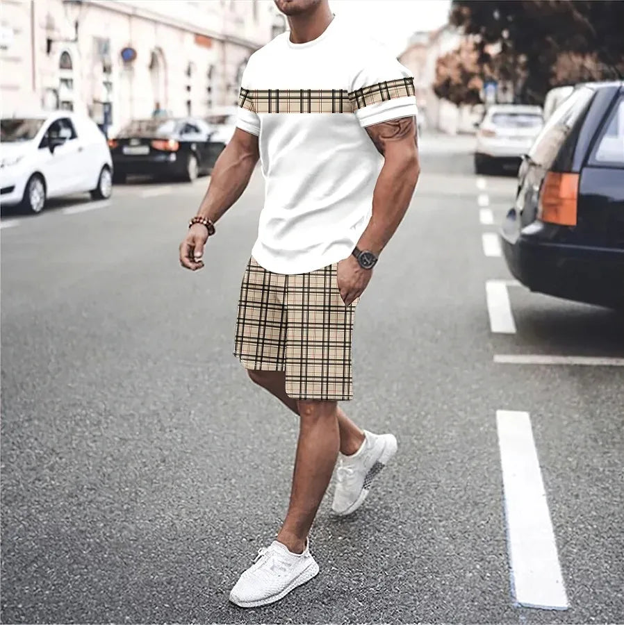 Men's 3D T-Shirt and Shorts Set