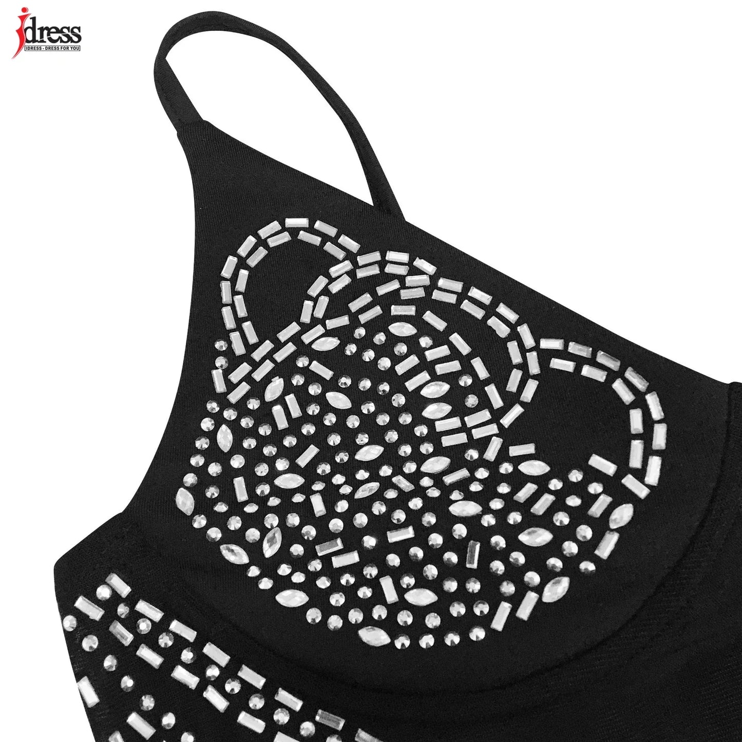 Robe Maxi HBLL - Maille Strass Brillante - Bretelles Spaghetti - Masko shop