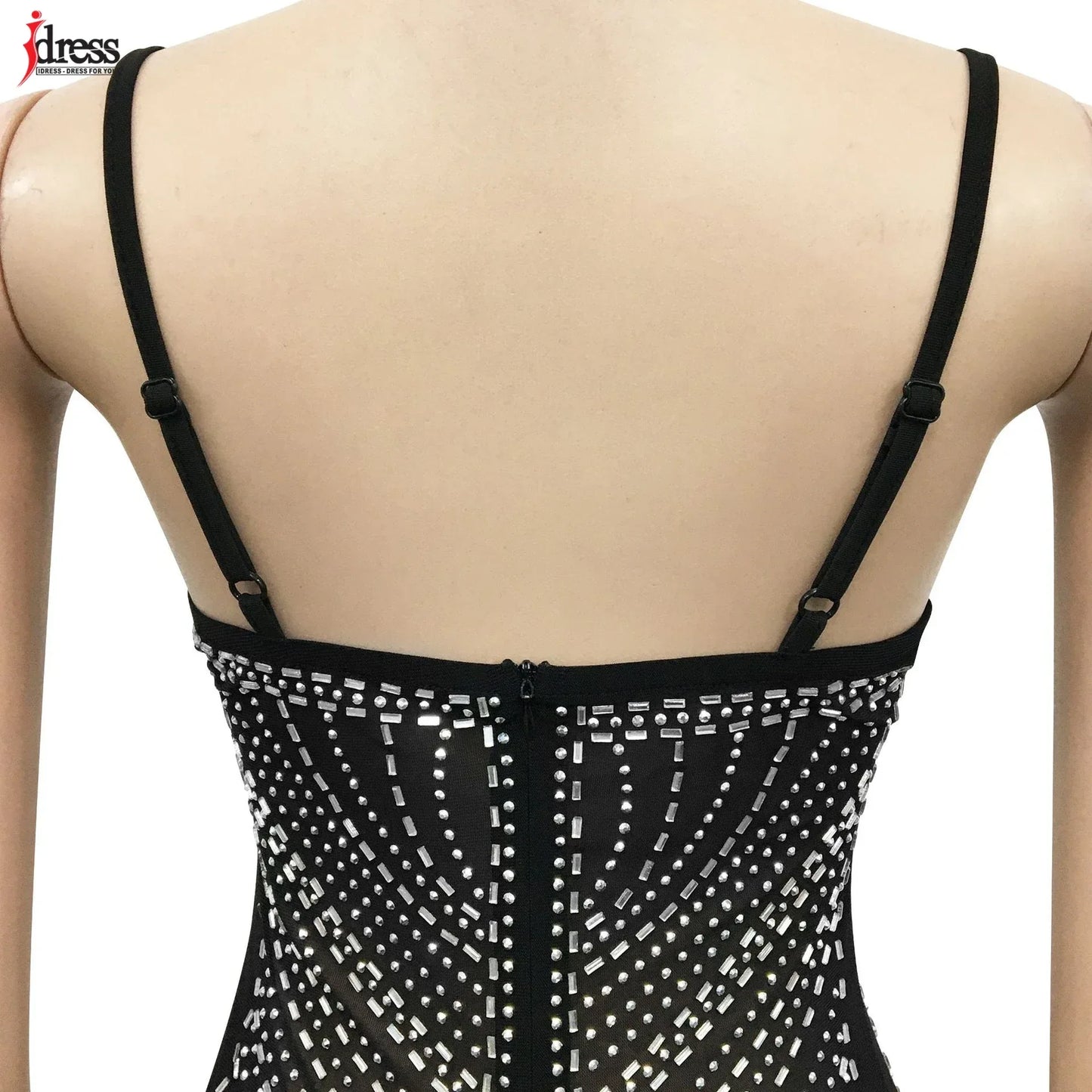 Robe Maxi HBLL - Maille Strass Brillante - Bretelles Spaghetti - Masko shop