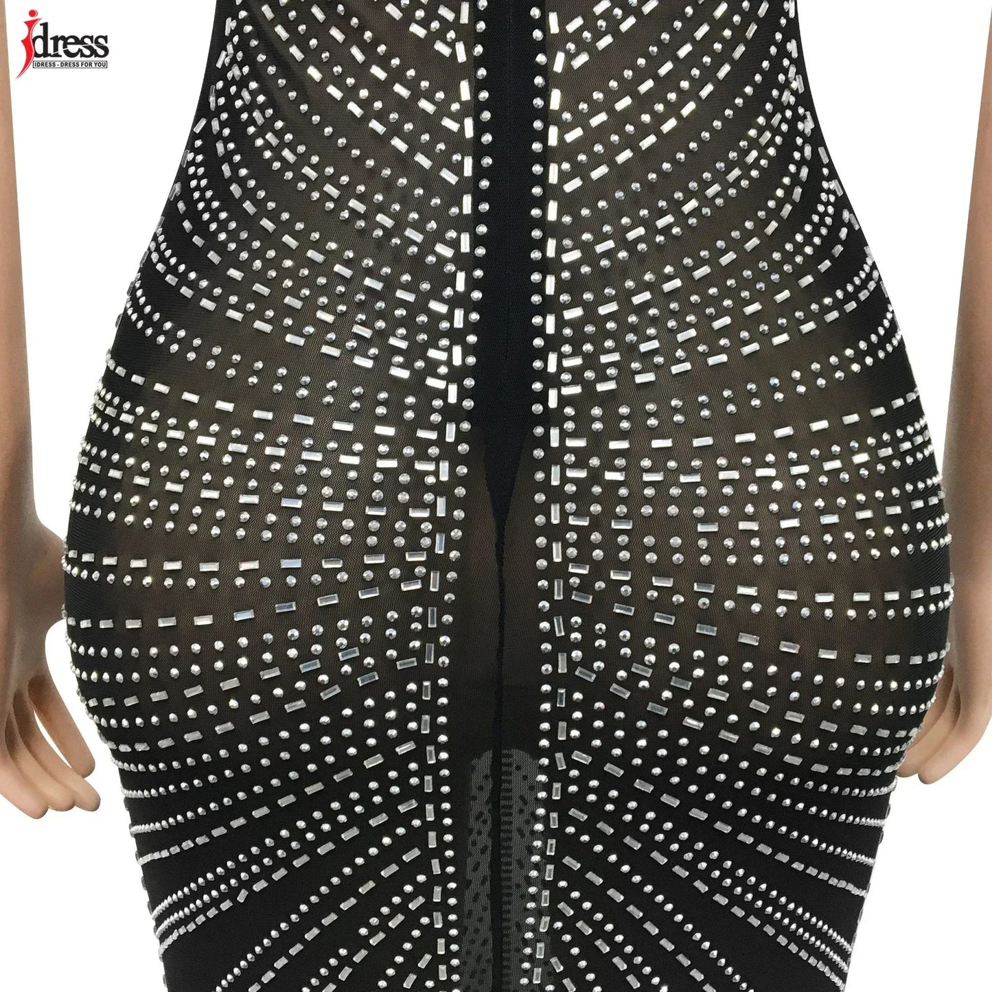 Robe Maxi HBLL - Maille Strass Brillante - Bretelles Spaghetti - Masko shop