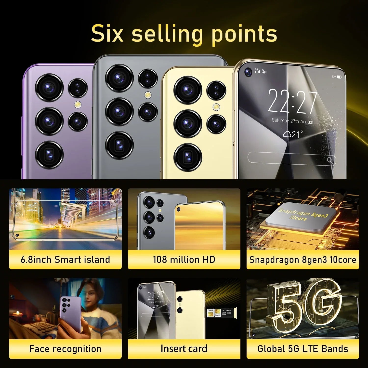 Smartphone S24 Ultra - Écran 7.3" - 16GB RAM + 1TB - 5G - Masko shop