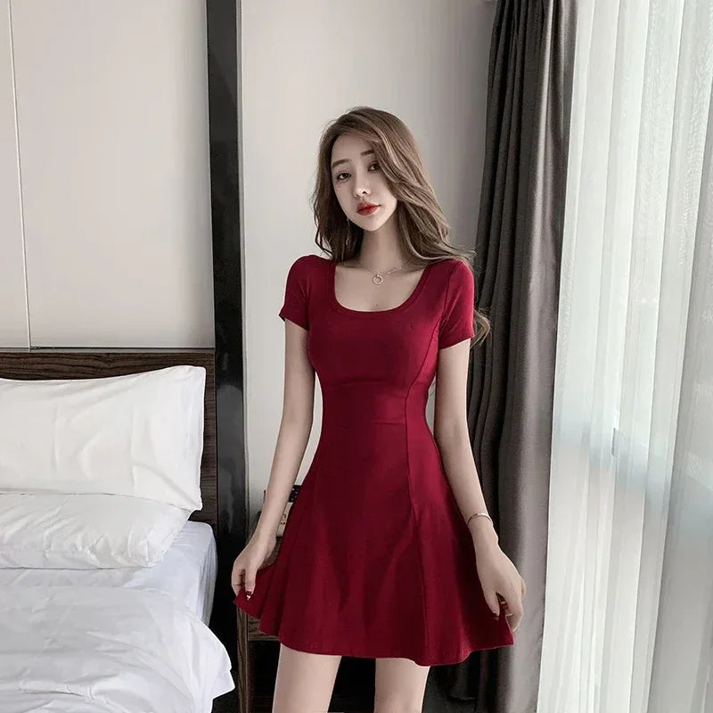 Robe Ligne A Manches Courtes Élégante - Masko shop