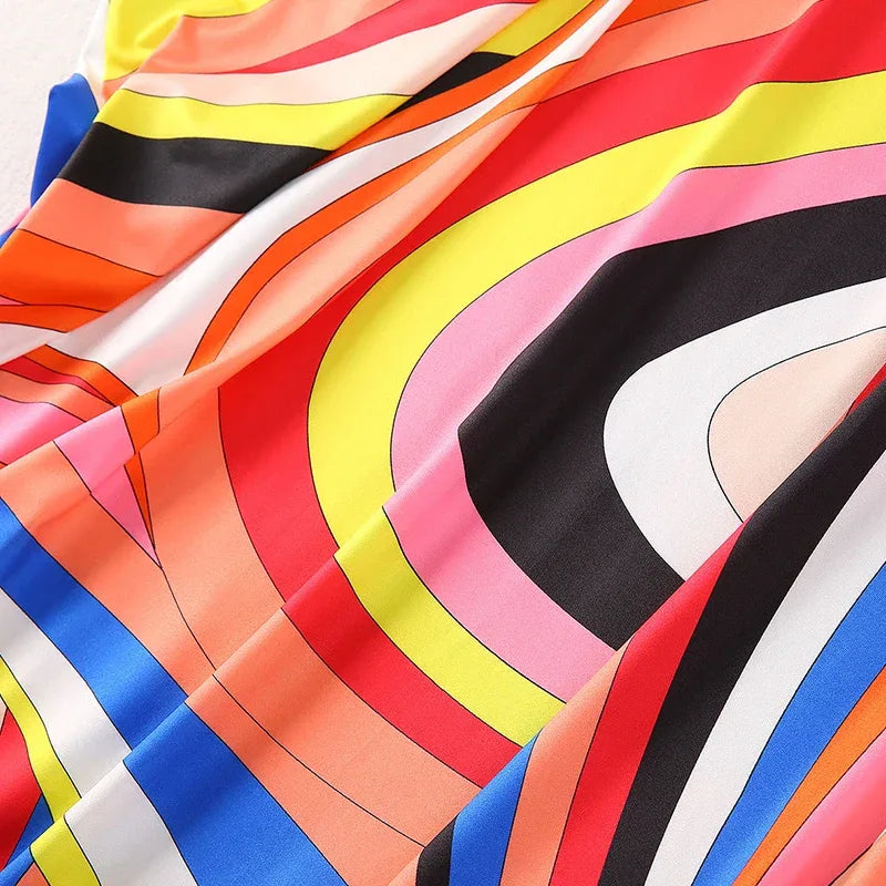 Robe Rayures Colorées - Manches Chauve-Souris - Masko shop