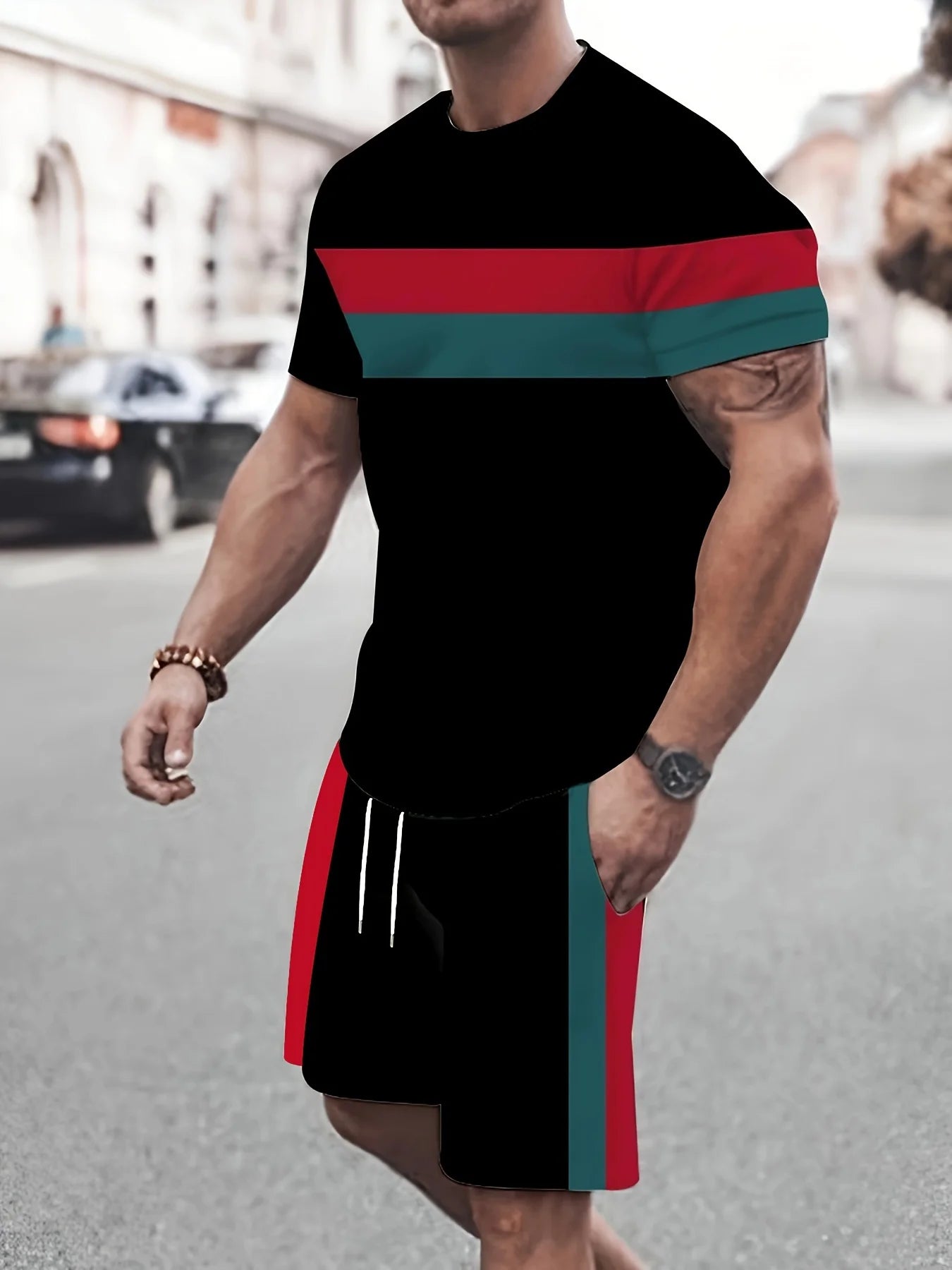 Men's 3D T-Shirt and Shorts Set