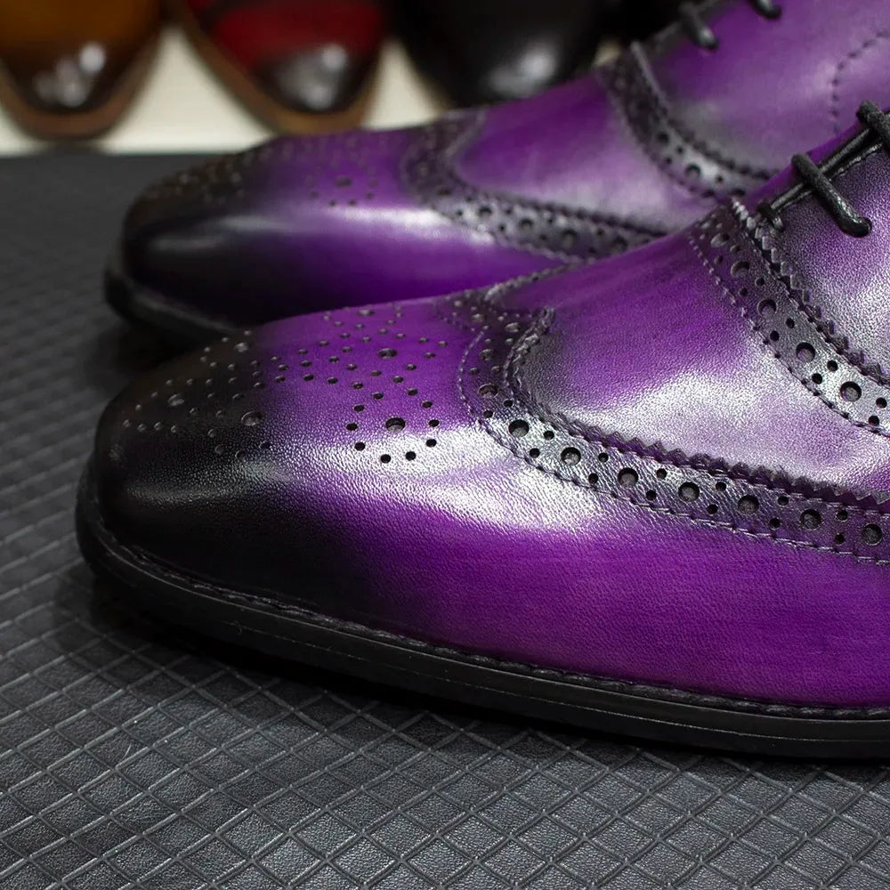 Chaussures Oxford Cuir Brogue - Taille 7-12 - Masko shop