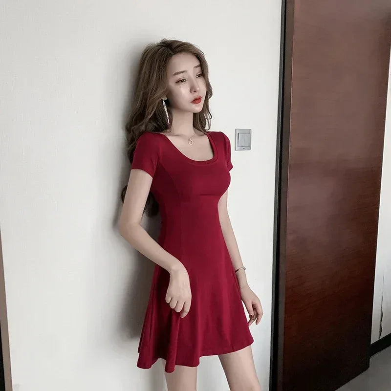 Robe Ligne A Manches Courtes Élégante - Masko shop