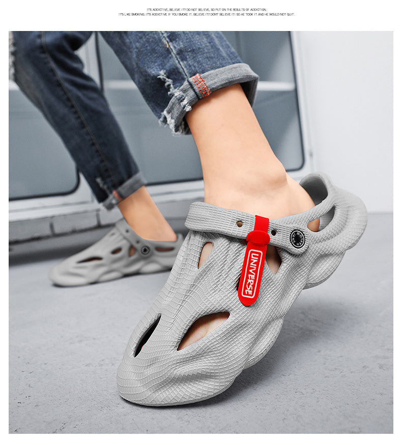 Pantoufles d'été pour hommes, sandales d'extérieur à plateforme confortable, pantoufles de plage, tongs d'intérieur pour la maison, chaussures de salle de bain, 2023