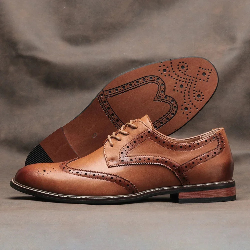 Chaussures Brogue Habillées en Cuir - Taille 7-13 - Masko shop