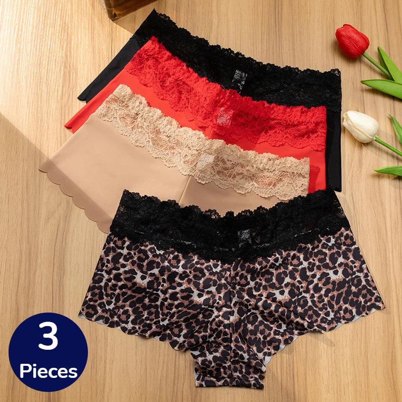 Culottes Léopard Dentelle - Lot 3 Pièces - Masko shop