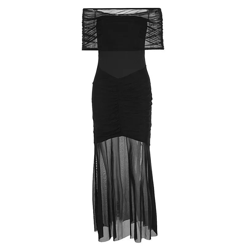 Robe de Soirée Longue SERENA - Maille Plissée Élégante - Masko shop