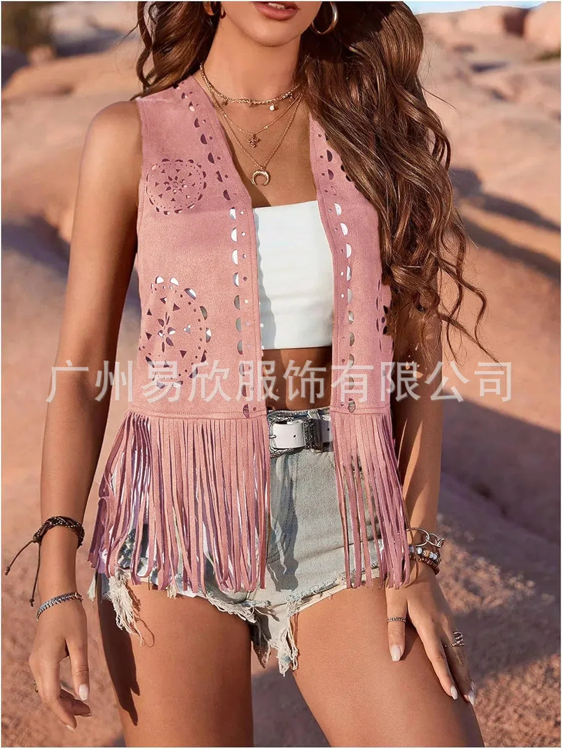 Gilet Western à Franges en Simili Daim - Style Boho - Masko shop