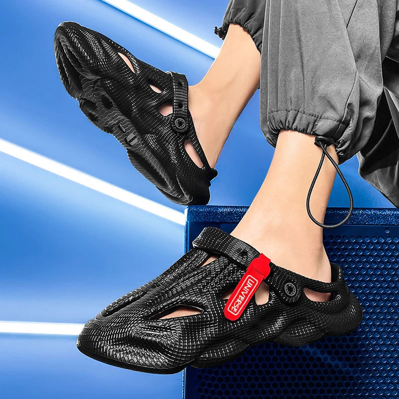 Pantoufles d'été pour hommes, sandales d'extérieur à plateforme confortable, pantoufles de plage, tongs d'intérieur pour la maison, chaussures de salle de bain, 2023