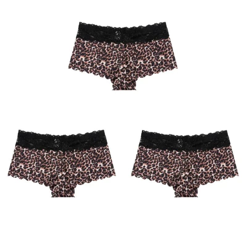 Culottes Léopard Dentelle - Lot 3 Pièces - Masko shop