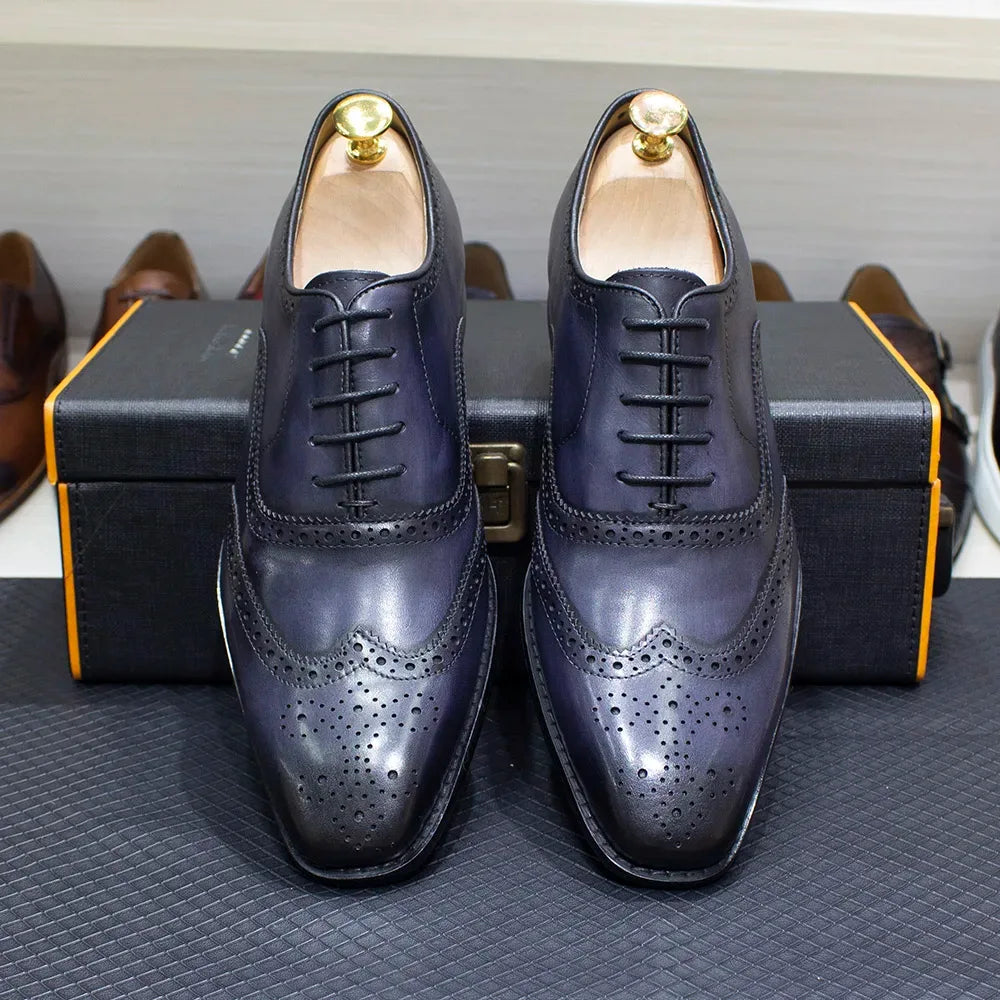 Chaussures Oxford Cuir Brogue - Taille 7-12 - Masko shop