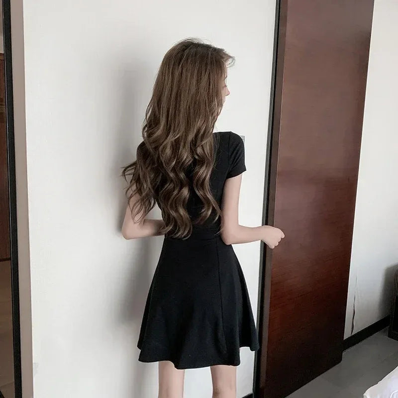 Robe Ligne A Manches Courtes Élégante - Masko shop