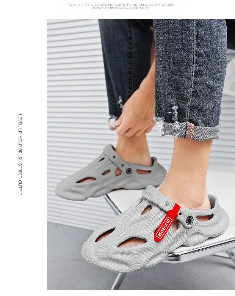 Pantoufles d'été pour hommes, sandales d'extérieur à plateforme confortable, pantoufles de plage, tongs d'intérieur pour la maison, chaussures de salle de bain, 2023