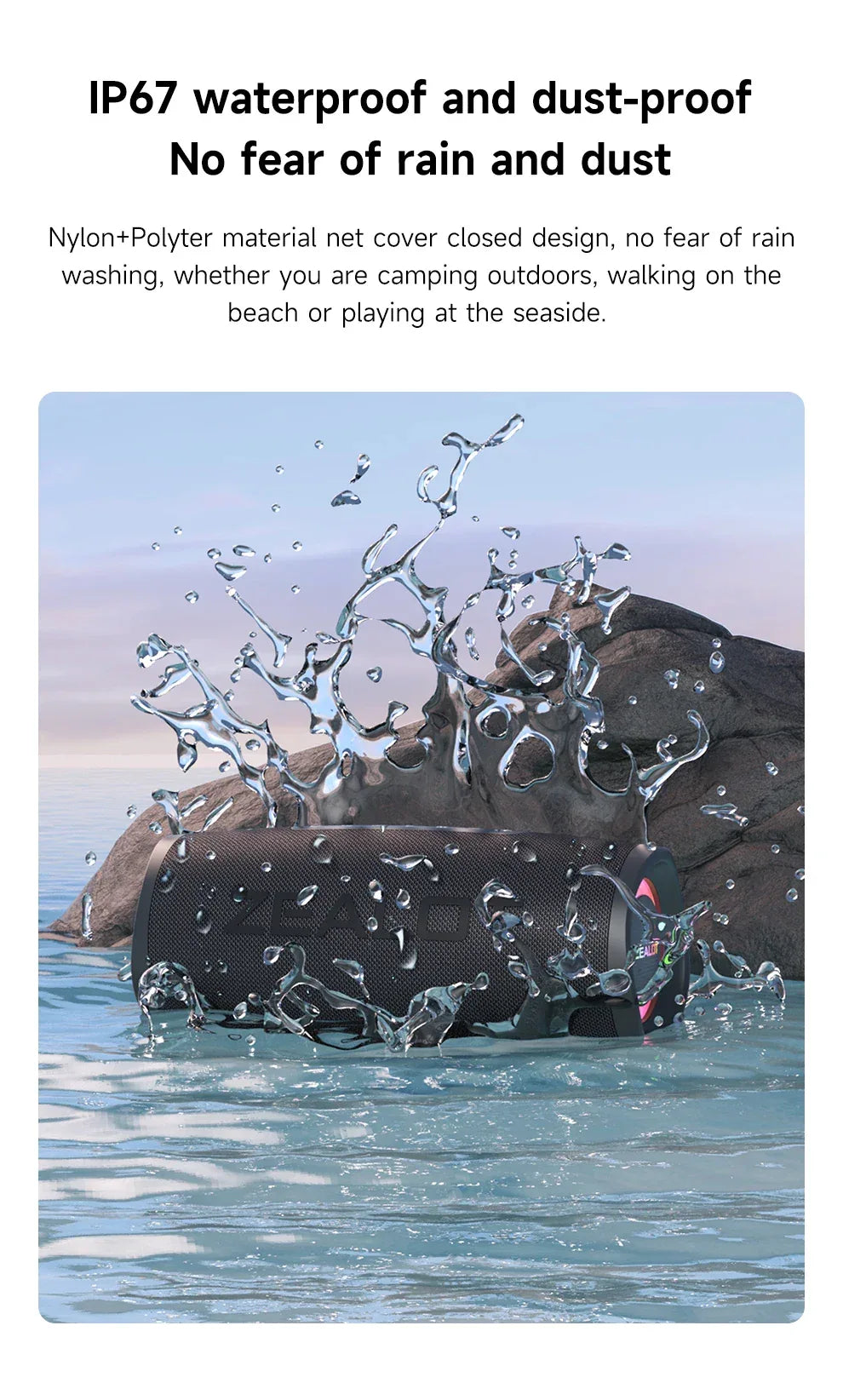 Haut-Parleur Bluetooth ZEALOT S56 - 40W Puissant - IPX6 Étanche - Batterie 8000mAh - Masko shop