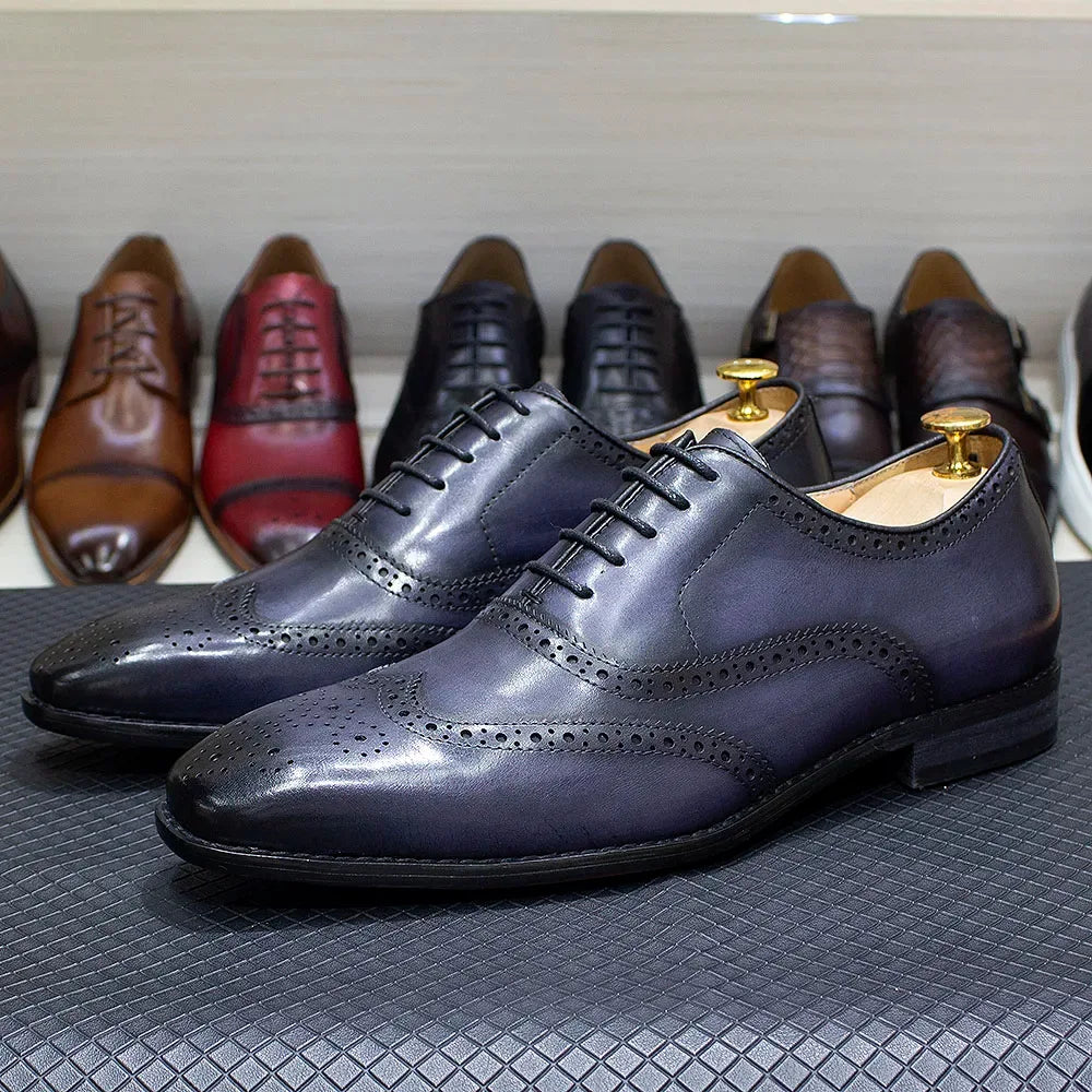 Chaussures Oxford Cuir Brogue - Taille 7-12 - Masko shop