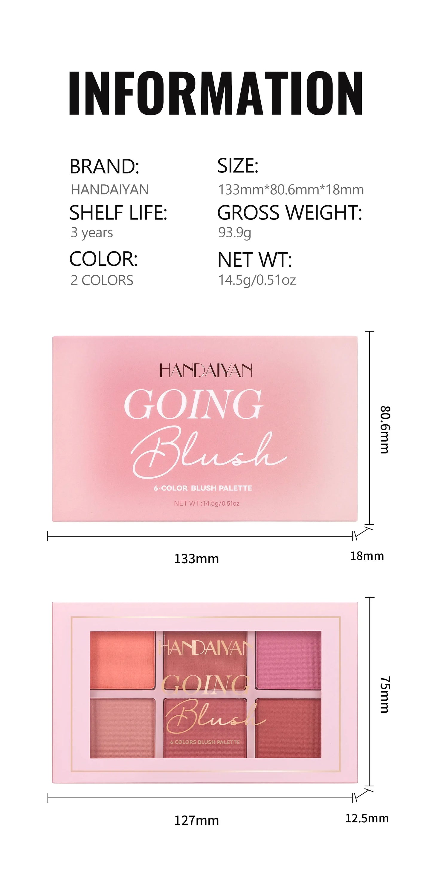 Palette Blush Longue Tenue - Finition Velours - Masko shop