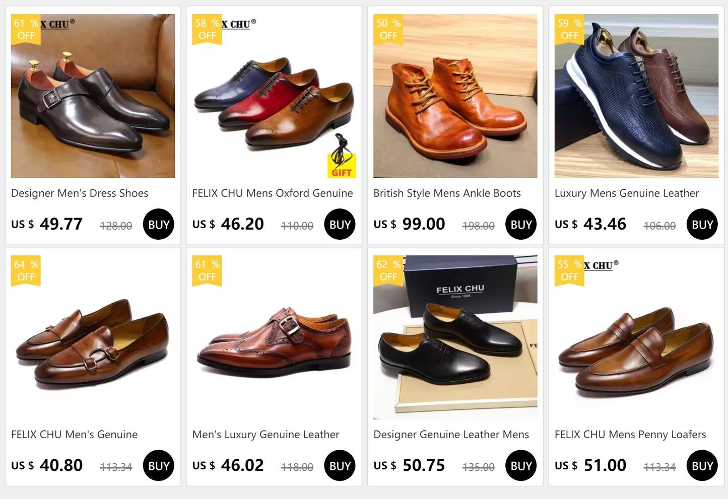 Chaussures Oxford Cuir Brogue - Taille 7-12 - Masko shop