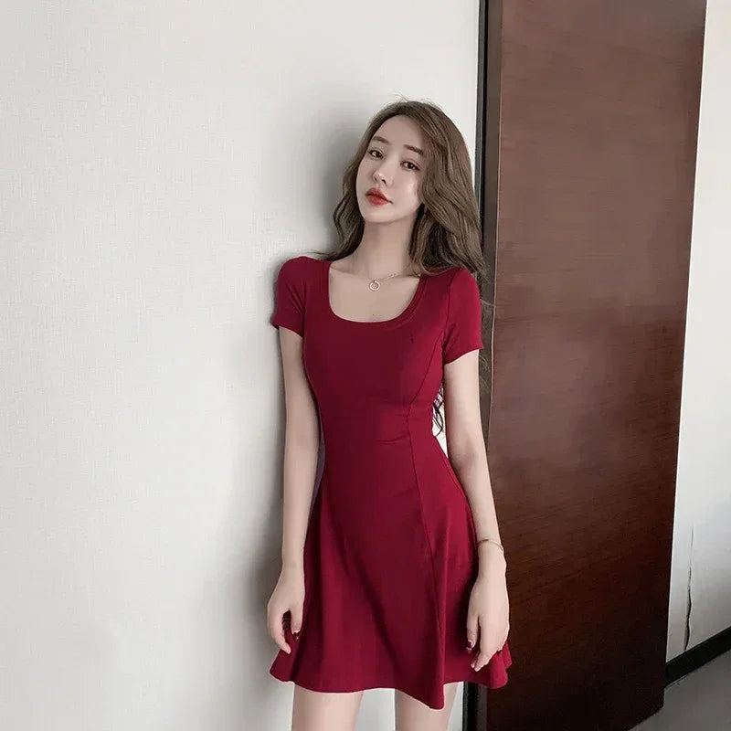 Robe Ligne A Manches Courtes Élégante - Masko shop