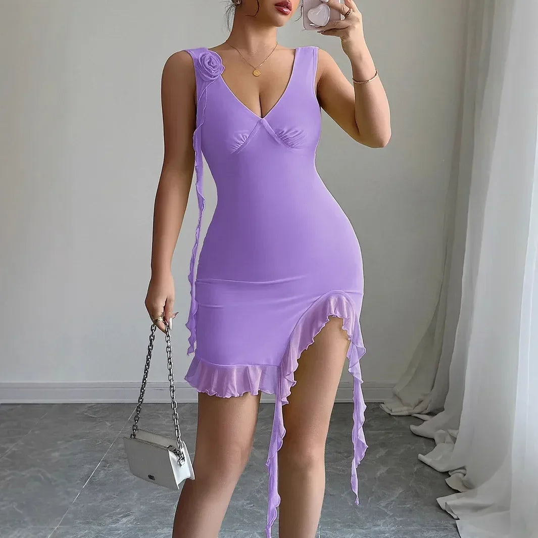 Robe Plage Volants Dos Nu Sexy - Masko shop