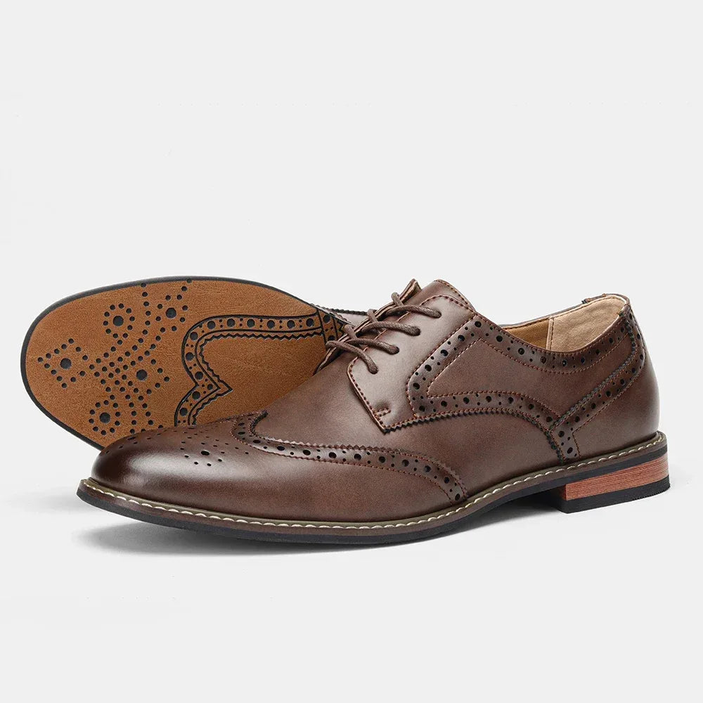 Chaussures Brogue Habillées en Cuir - Taille 7-13 - Masko shop