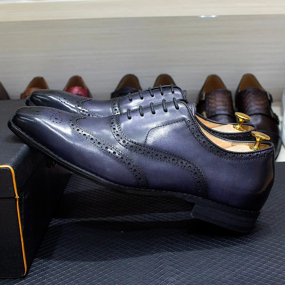 Chaussures Oxford Cuir Brogue - Taille 7-12 - Masko shop