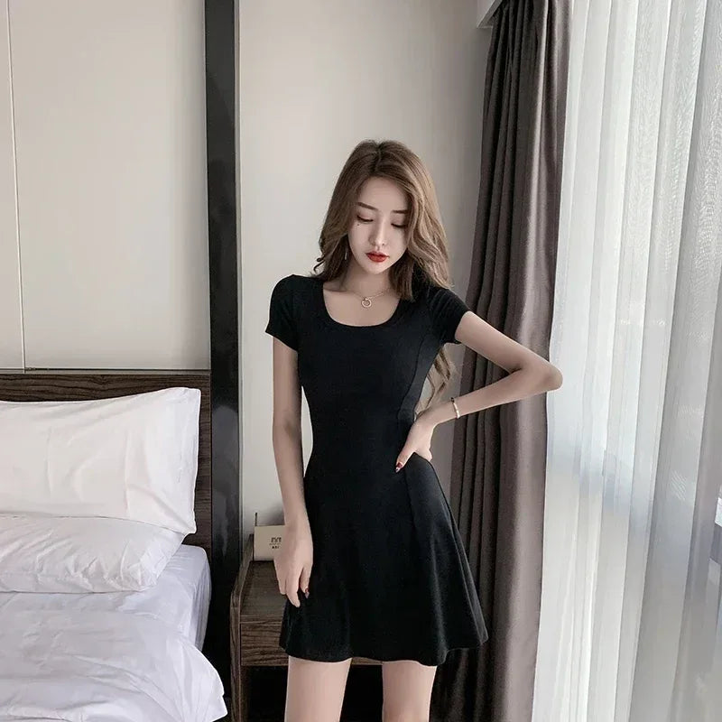 Robe Ligne A Manches Courtes Élégante - Masko shop