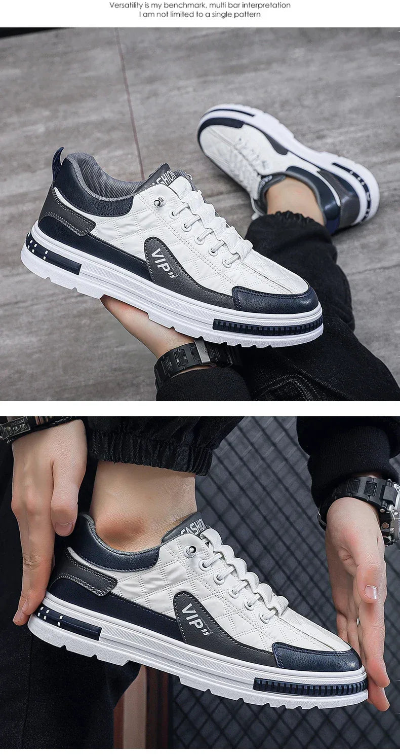 Baskets Légères en Cuir et Maille pour Homme - Plateforme - Masko shop