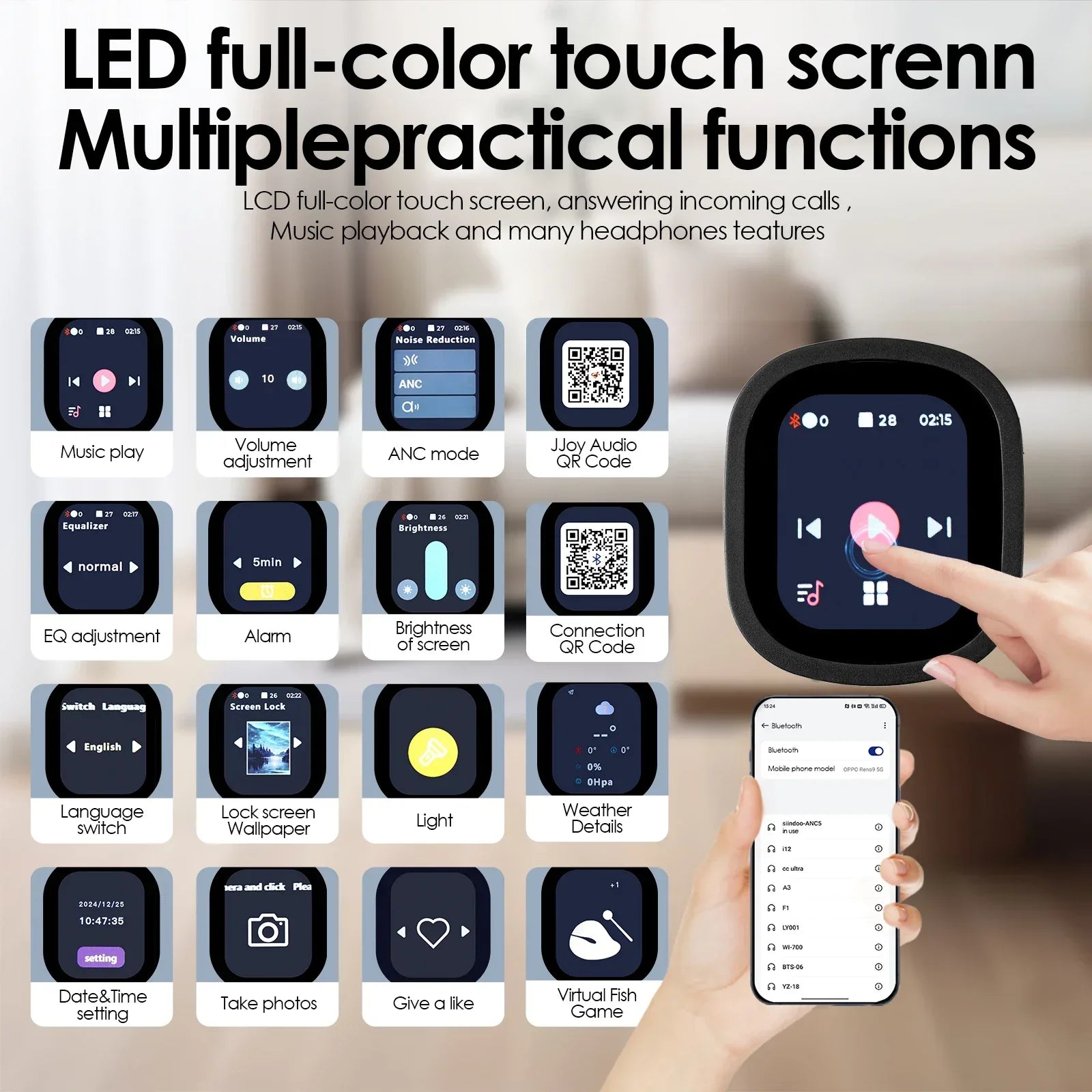 Siindoo JH-ANC930Plus - Écouteurs Sans Fil à Suppression de Bruit - Masko shop