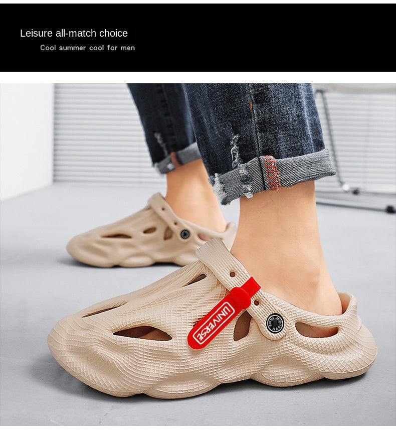 Pantoufles d'été pour hommes, sandales d'extérieur à plateforme confortable, pantoufles de plage, tongs d'intérieur pour la maison, chaussures de salle de bain, 2023