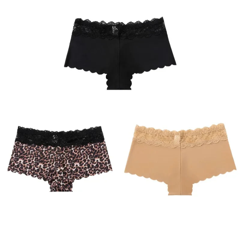 Culottes Léopard Dentelle - Lot 3 Pièces - Masko shop