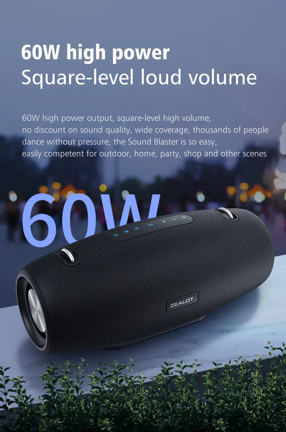 Haut-Parleur Bluetooth ZEALOT S67 - 60W Puissant - Son 3D Stéréo - Batterie 14400mAh - Masko shop