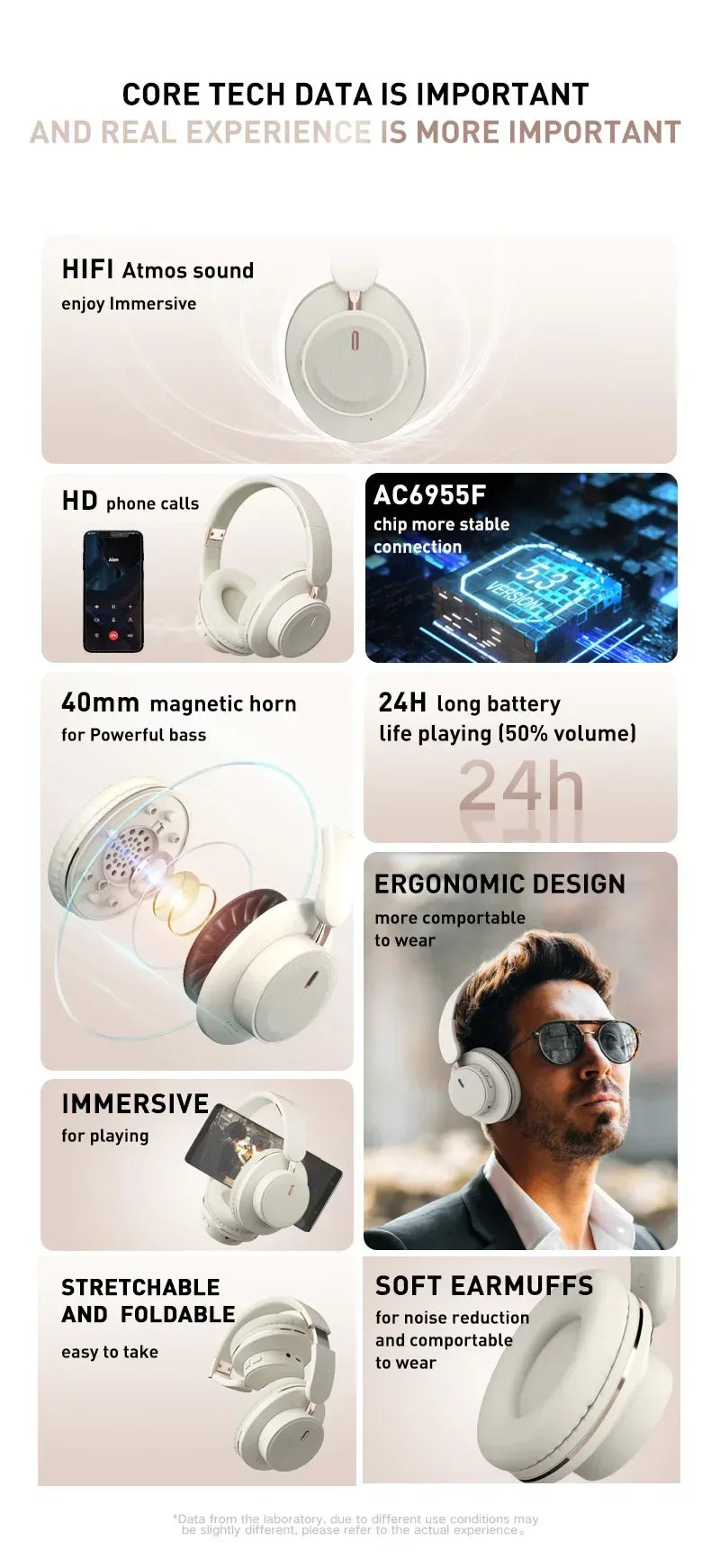 Casque Bluetooth H9 - HiFi Stéréo - Réduction de Bruit - Masko shop