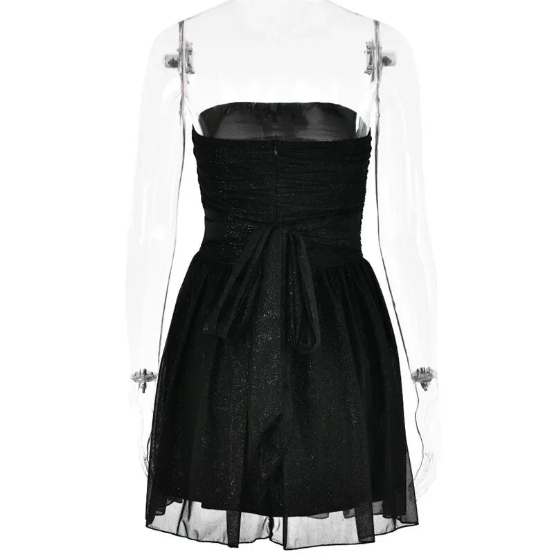 Mini Robe Mozision - Dos Nu - Paillettes Plissées - Masko shop