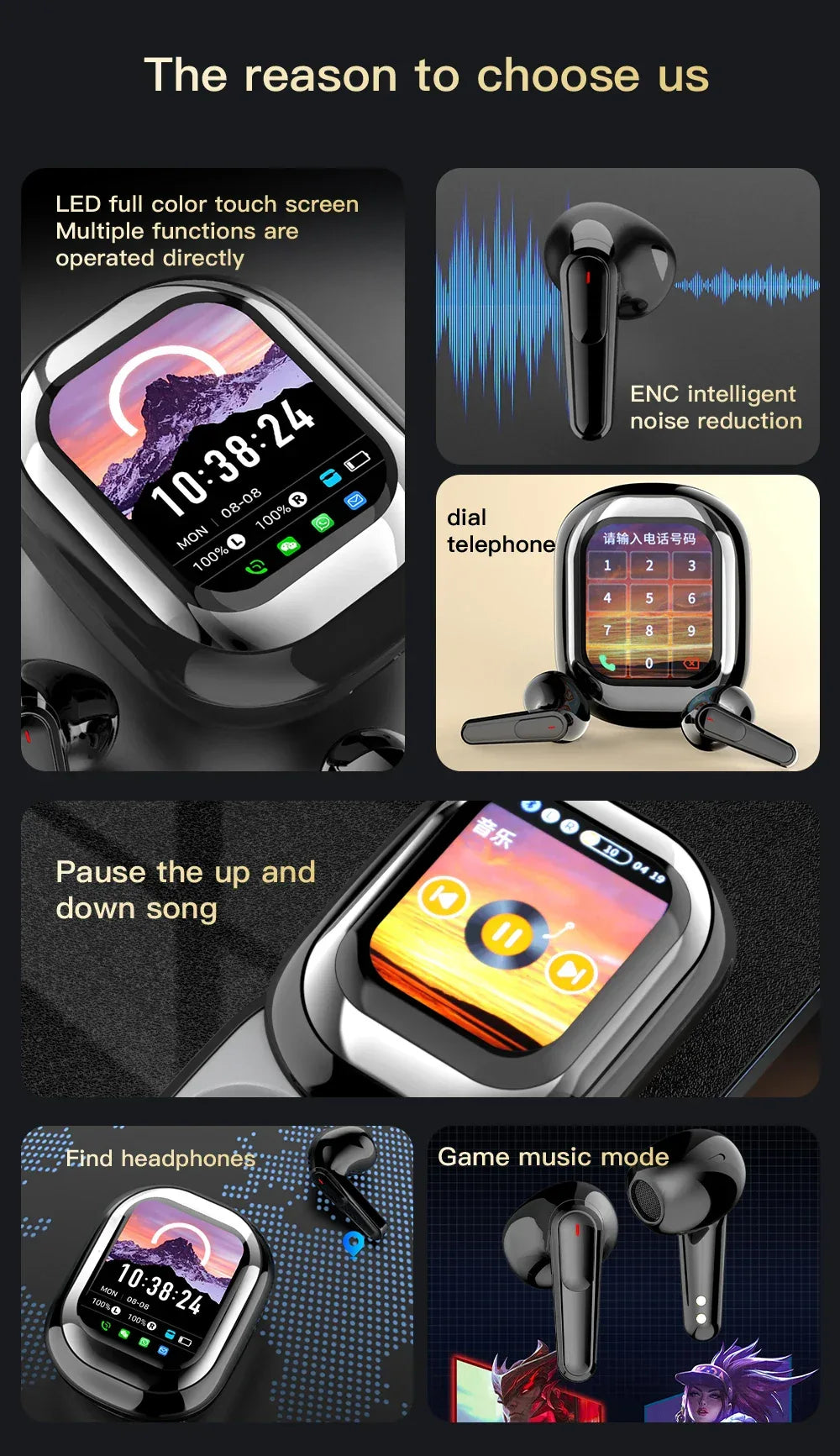 Écouteurs TWS SE-ONE LED Tactile - Masko shop