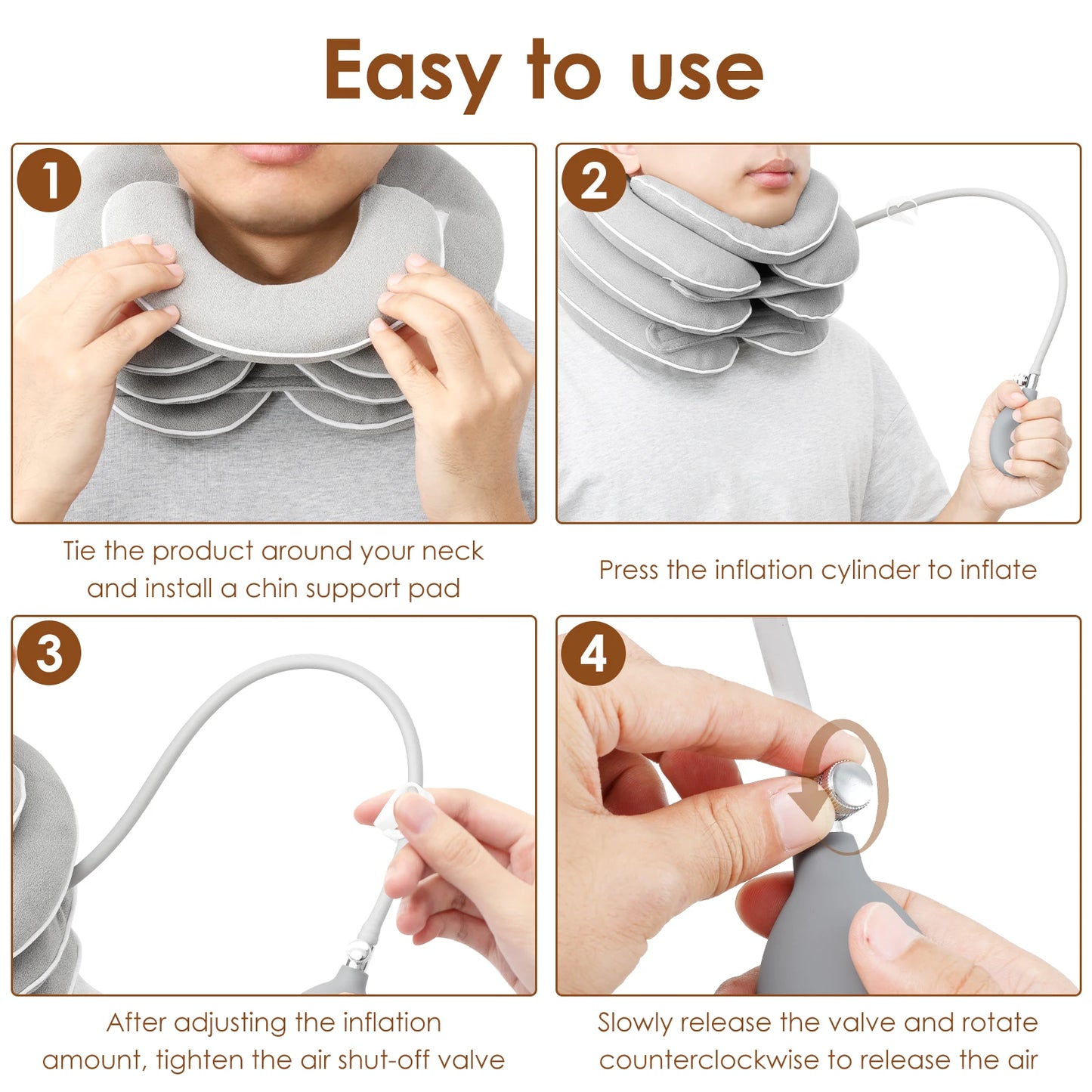 Civière de Cou Gonflable - Traction Cervicale Réglable - Masko shop