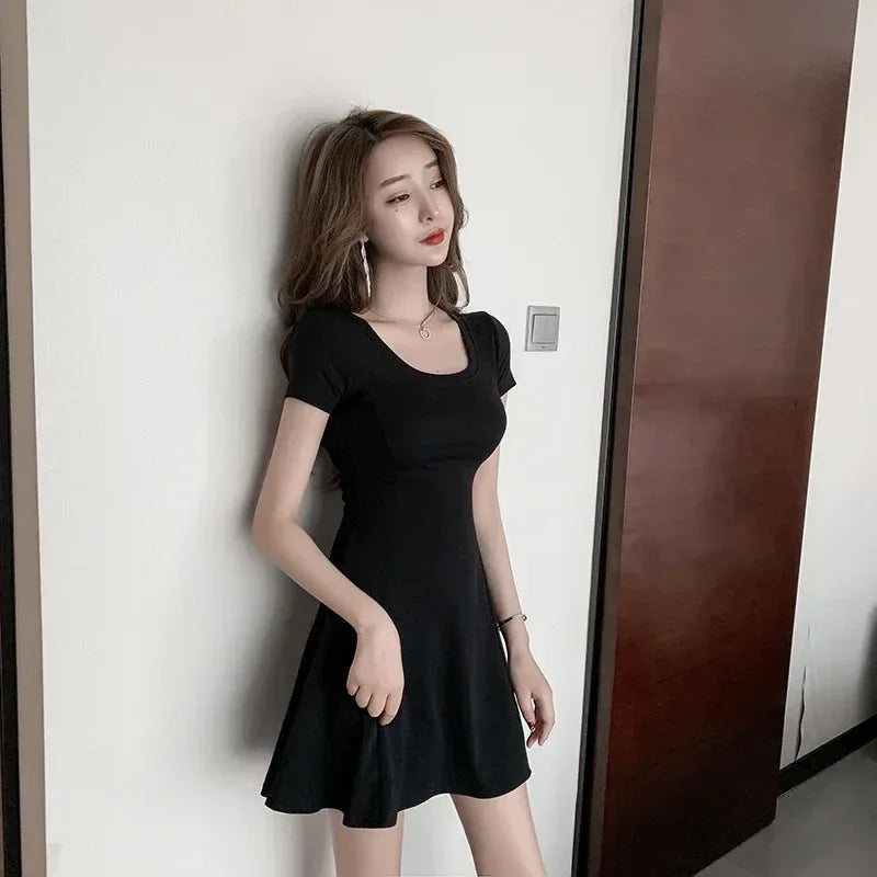 Robe Ligne A Manches Courtes Élégante - Masko shop