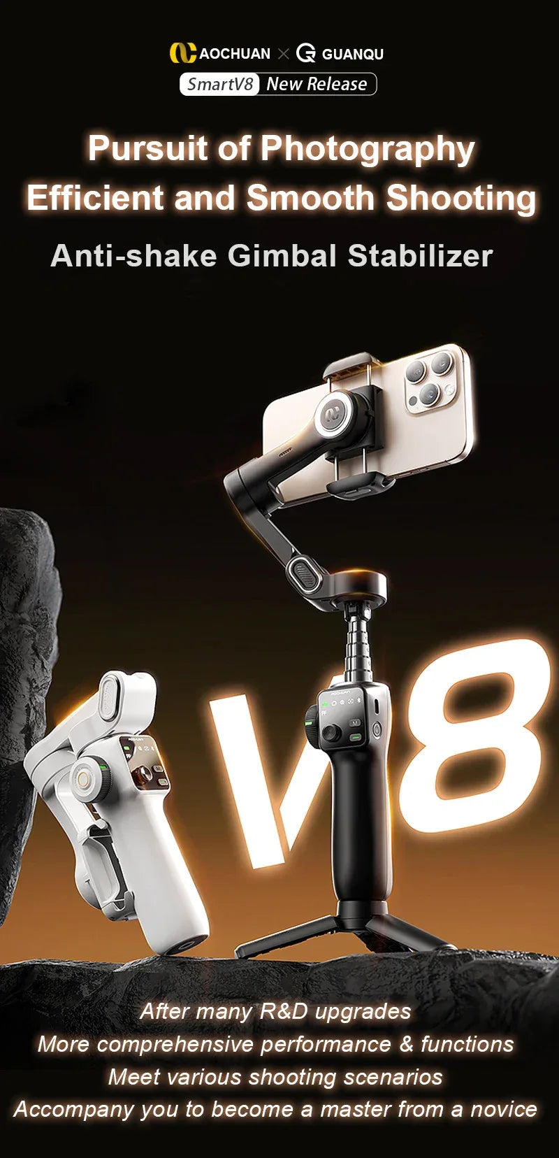 AOCHUAN Stabilisateur Portatif avec Suivi du Visage - Masko shop