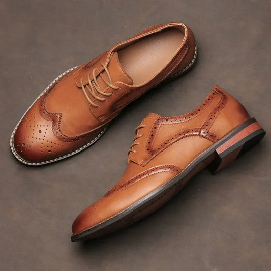 Chaussures Brogue Habillées en Cuir - Taille 7-13 - Masko shop