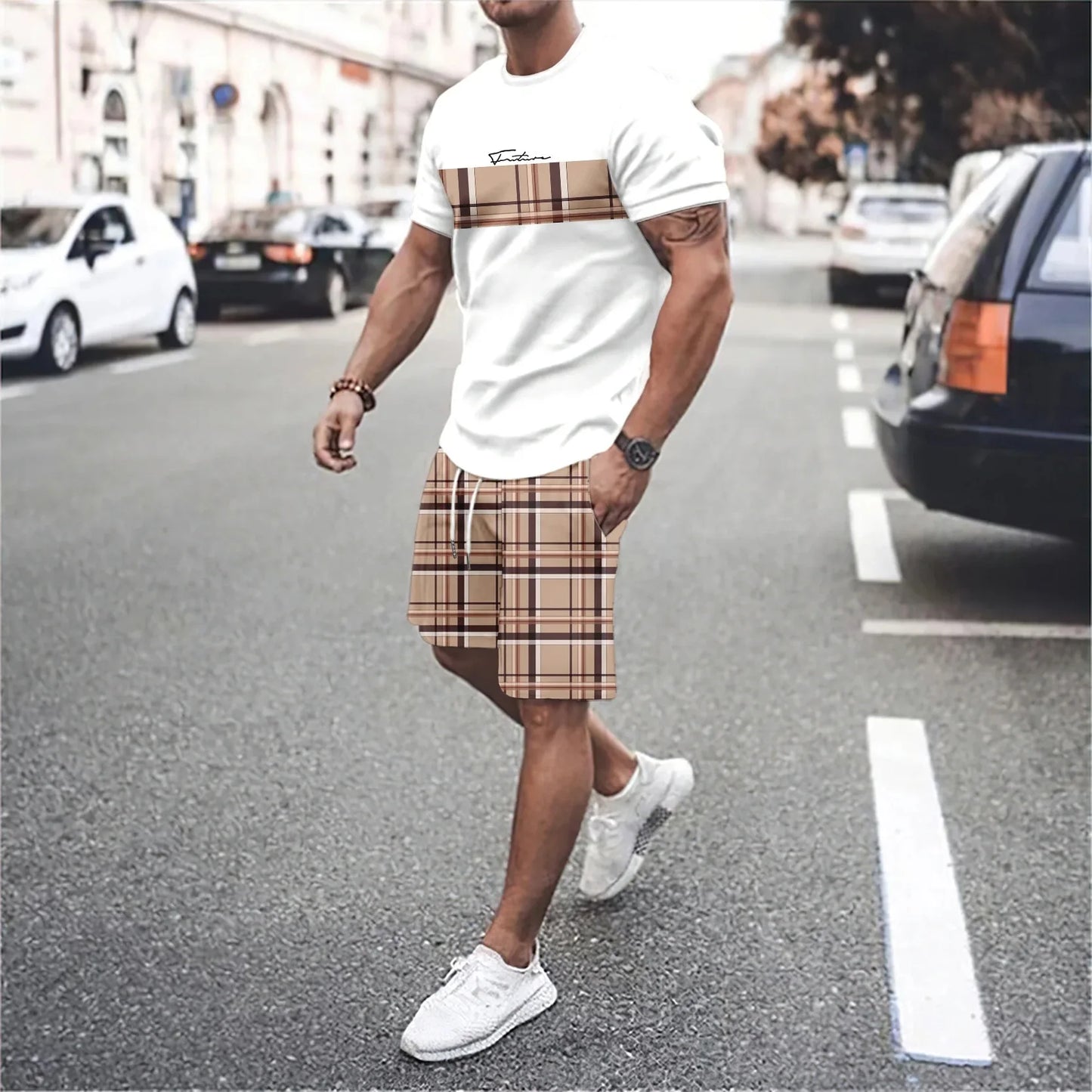 Men's 3D T-Shirt and Shorts Set