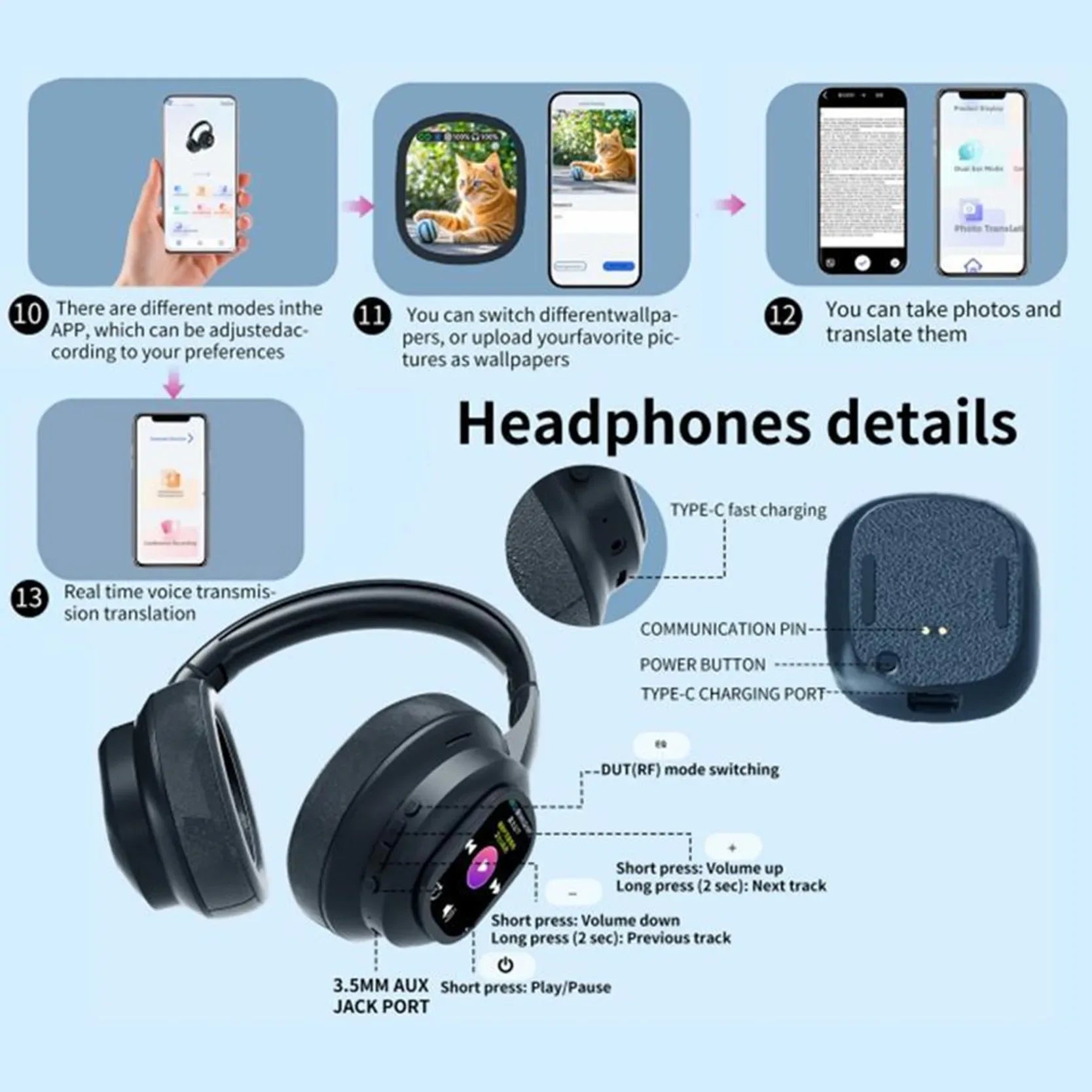 Casque Bluetooth HD Traduction AI - Masko shop