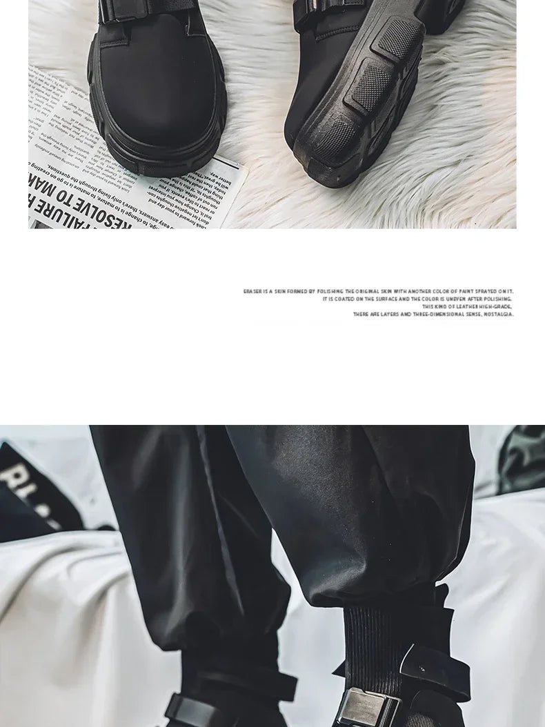 Hommes bottes plate-forme chaussures d'hiver décontracté en plein air cheville en cuir Cowboy tactique randonnée travail baskets concepteur de luxe