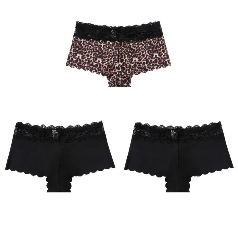 Culottes Léopard Dentelle - Lot 3 Pièces - Masko shop