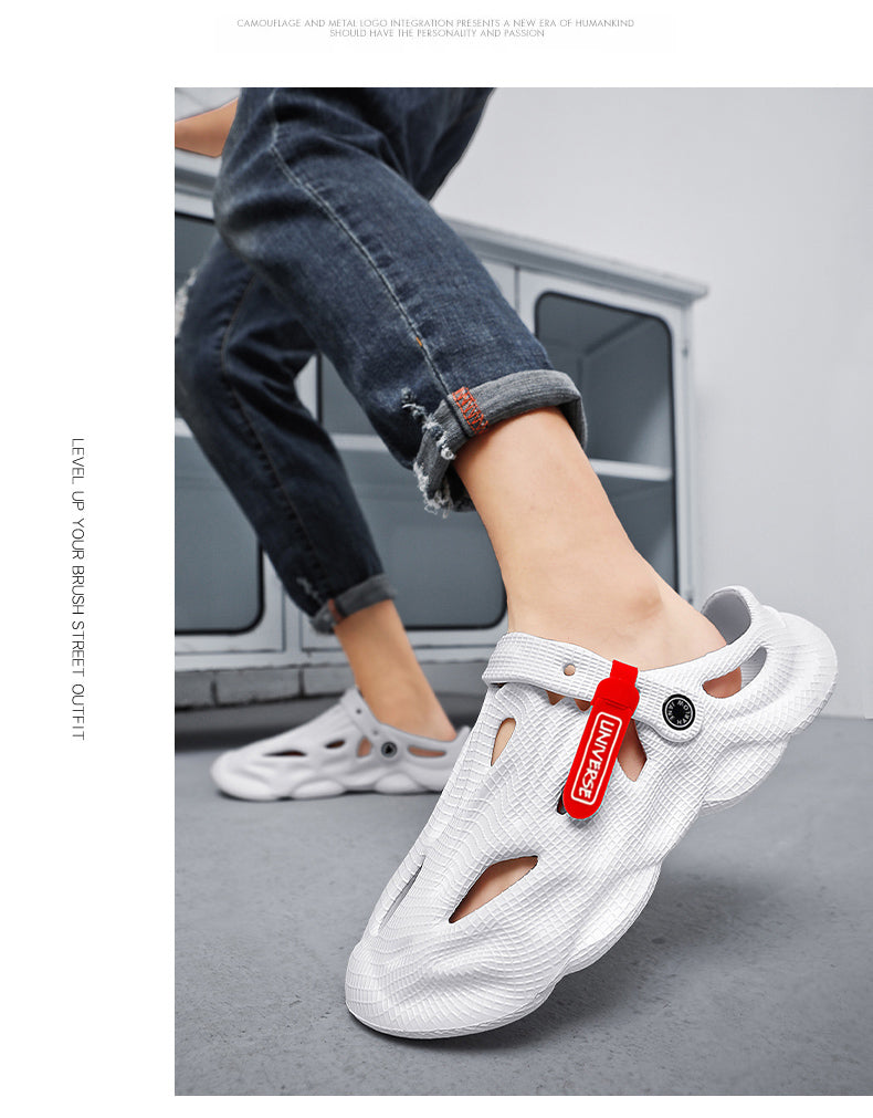 Pantoufles d'été pour hommes, sandales d'extérieur à plateforme confortable, pantoufles de plage, tongs d'intérieur pour la maison, chaussures de salle de bain, 2023