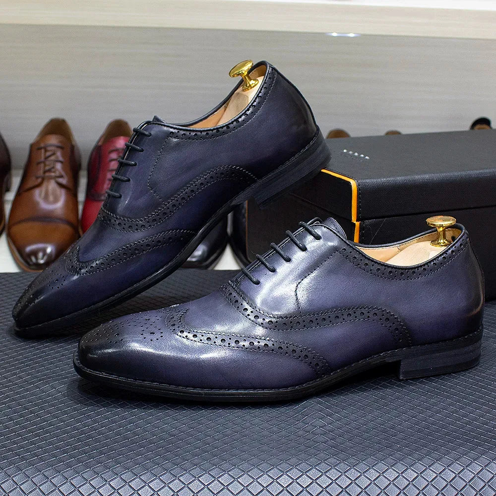 Chaussures Oxford Cuir Brogue - Taille 7-12 - Masko shop