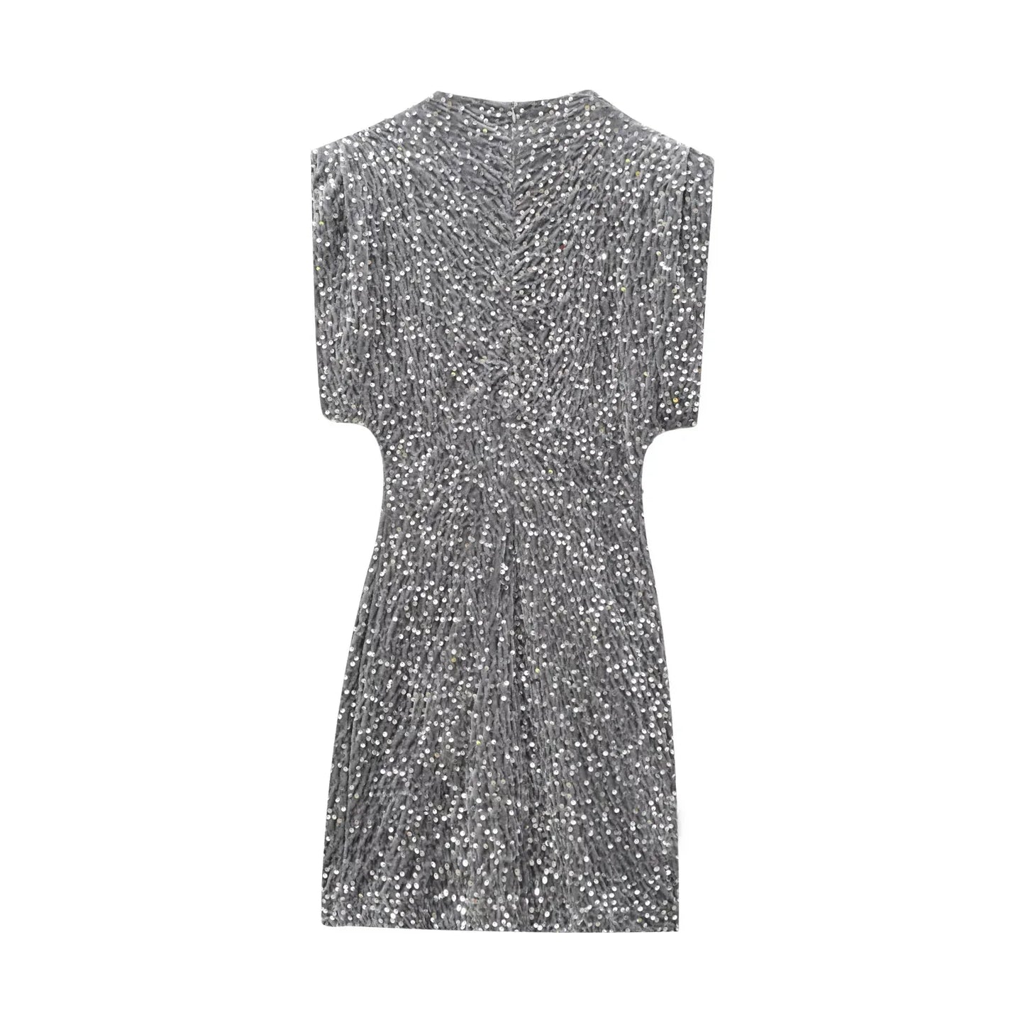 KONDALA 2025 femmes robe de soirée à paillettes épaulière gaine Mini robe sans manches discothèque fête femmes robes chics élégantes