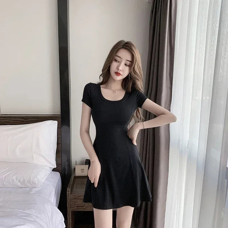 Robe Ligne A Manches Courtes Élégante - Masko shop