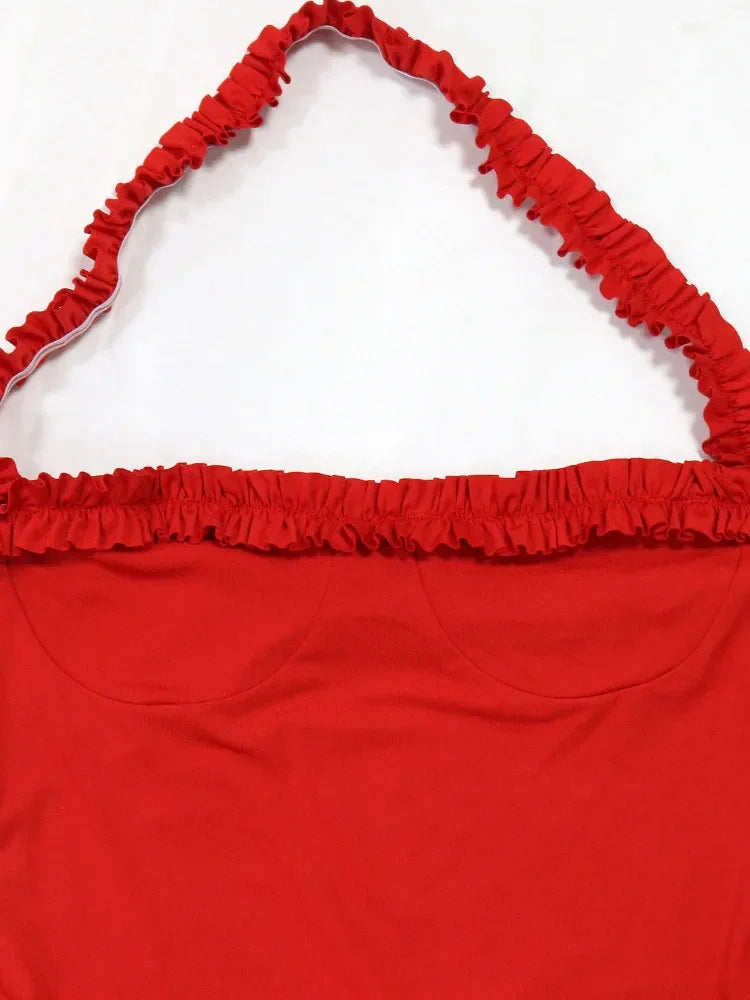 Robe de Soirée à Volants - Col Licou - Style Glamour - Masko shop